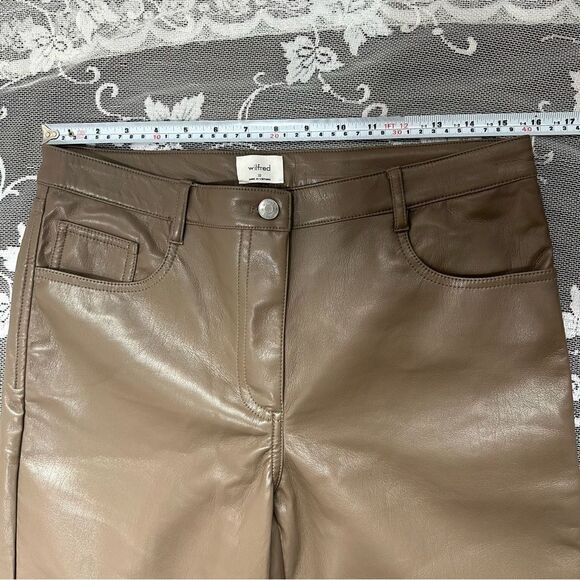 Aritzia Wilfred Melina Straight Leg Vegan Leather Pant Sz 10 - Picture 9 of 14
